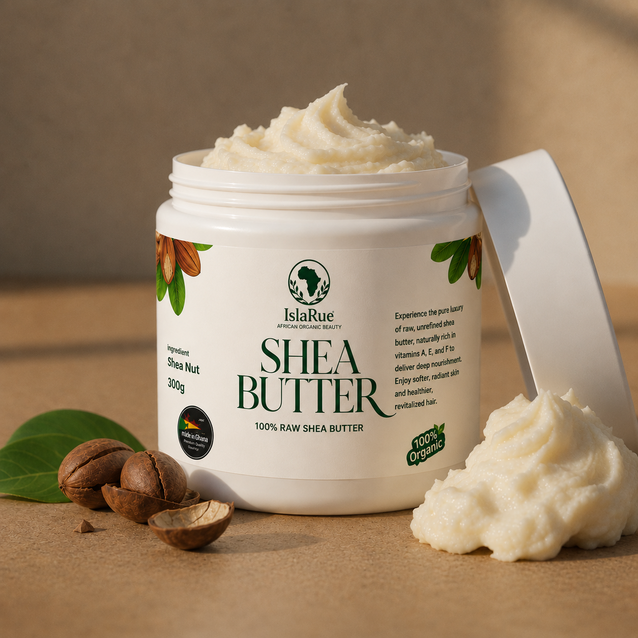 Raw Ghana shea butter unrefined natural skincare UK
